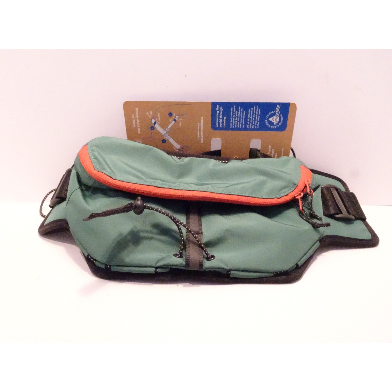 Janji Multipass Sling Bag 2L Fir Green Orange Running Hiking Waist Pack New Janji Multipass Sling Bag 2L Fir Green Orange Running Hiking Waist Pack New