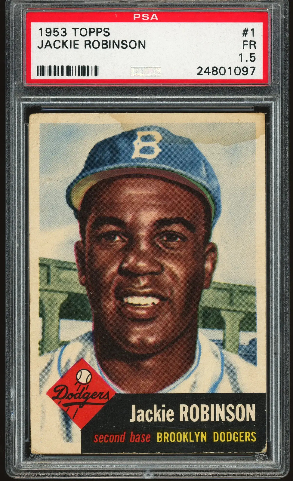 1953 Topps #1 Jackie Robinson PSA 1.5 CENTERED