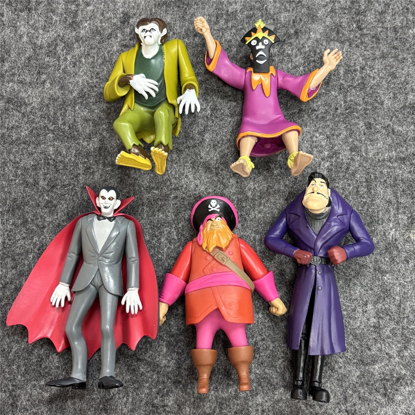 5PCS Scooby-Doo Mystery 50th Years Dracula Wolfman Ghost  Action Figure Toys