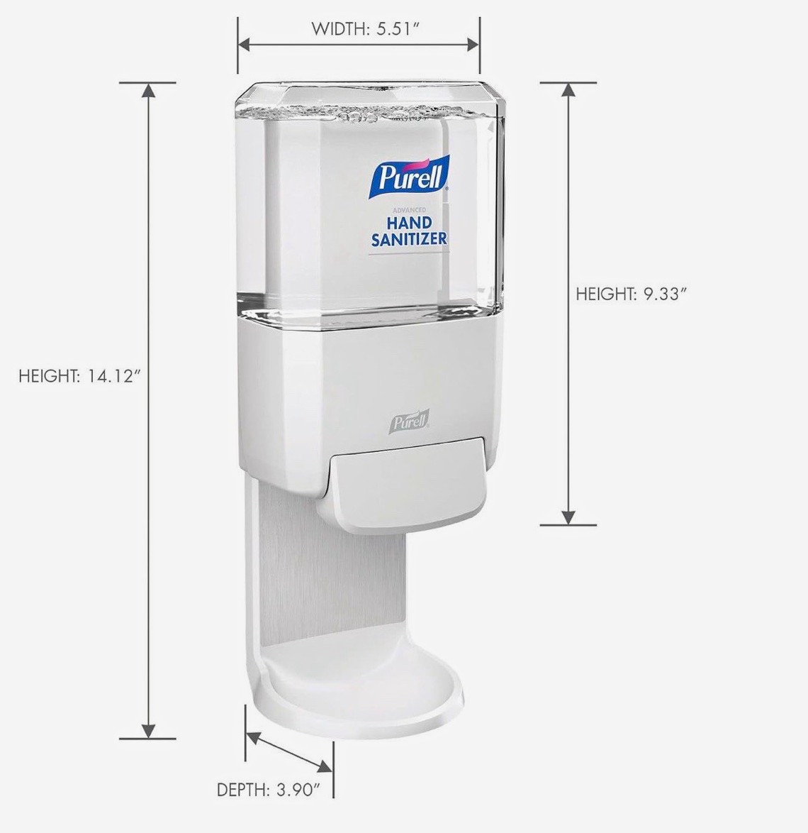 PURELL ES4 Push-Style Hand Sanitizer Dispenser White Refill 1200 mL 5020-01 PURELL ES4 Push-Style Hand Sanitizer Dispenser White Refill 1200 mL 5020-01