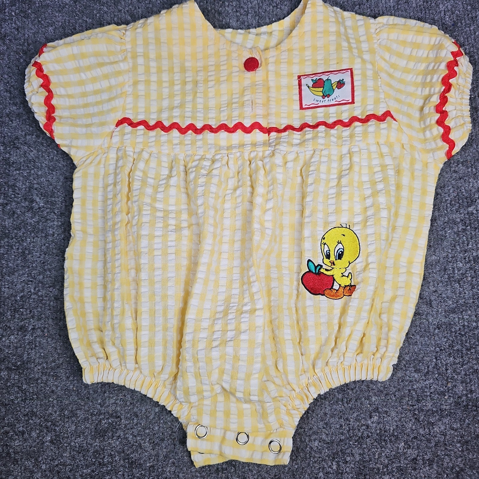 Tweety Bird Warner Bros Bubble romper Vintage Size 6-9 Months 