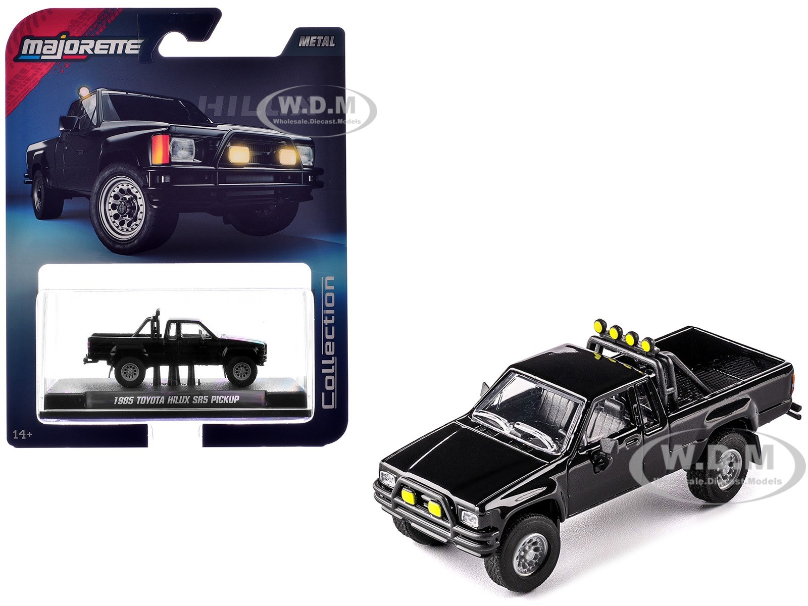 1985 TOYOTA HILUX SR5 PICKUP BLACK 1/64 DIECAST MODEL BY MAJORETTE 8505001016 1985 TOYOTA HILUX SR5 PICKUP BLACK 1/64 DIECAST MODEL BY MAJORETTE 8505001016