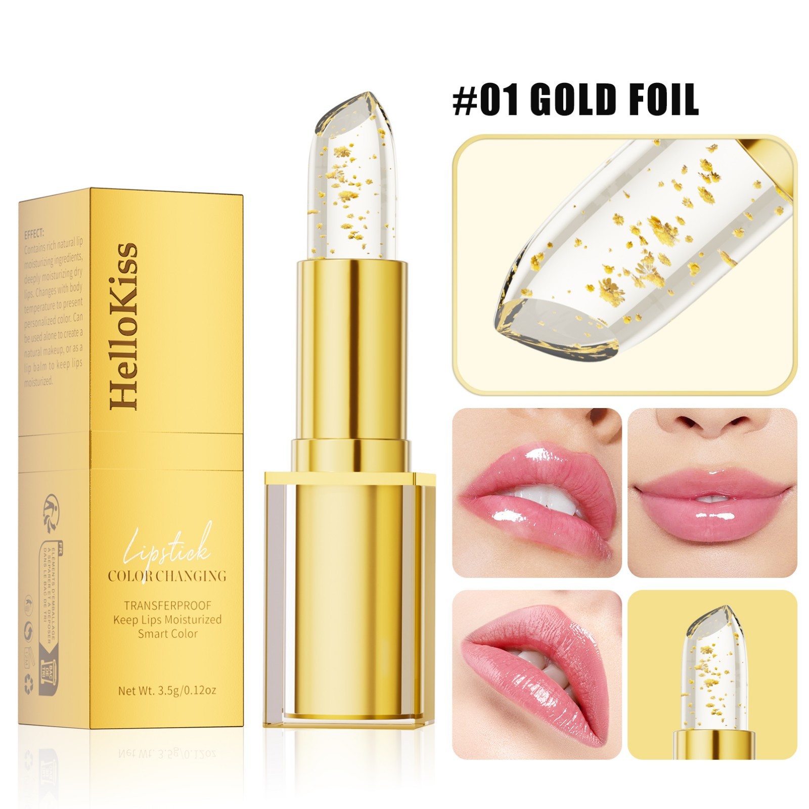 Kivora Color Changing Lipstick pH Adjusting Clear to Natural Shade 3.5g