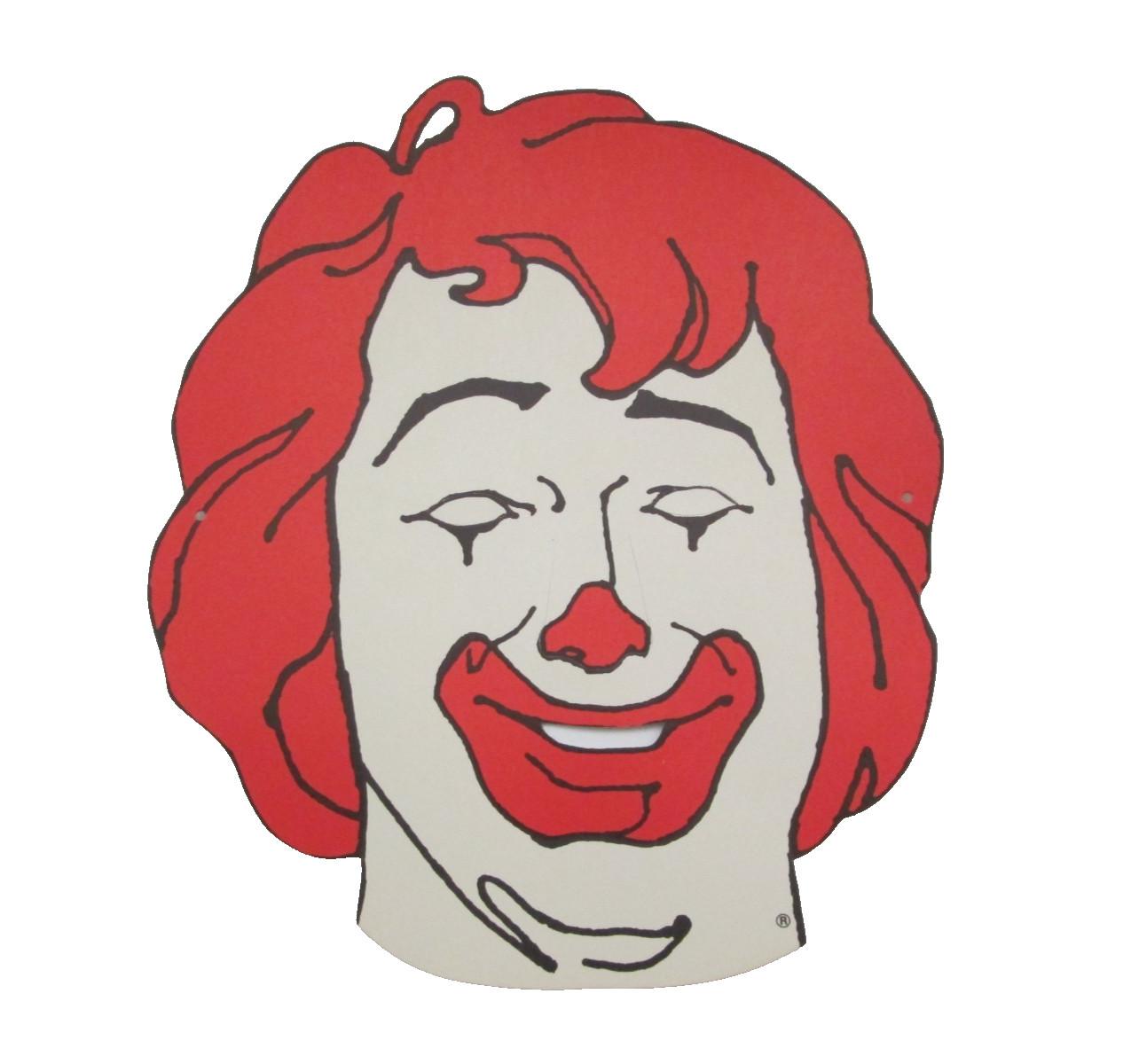 VINTAGE 1974 McDONALD\'S RONALD McDONALD\'S  PAPER FACE MASK RARE