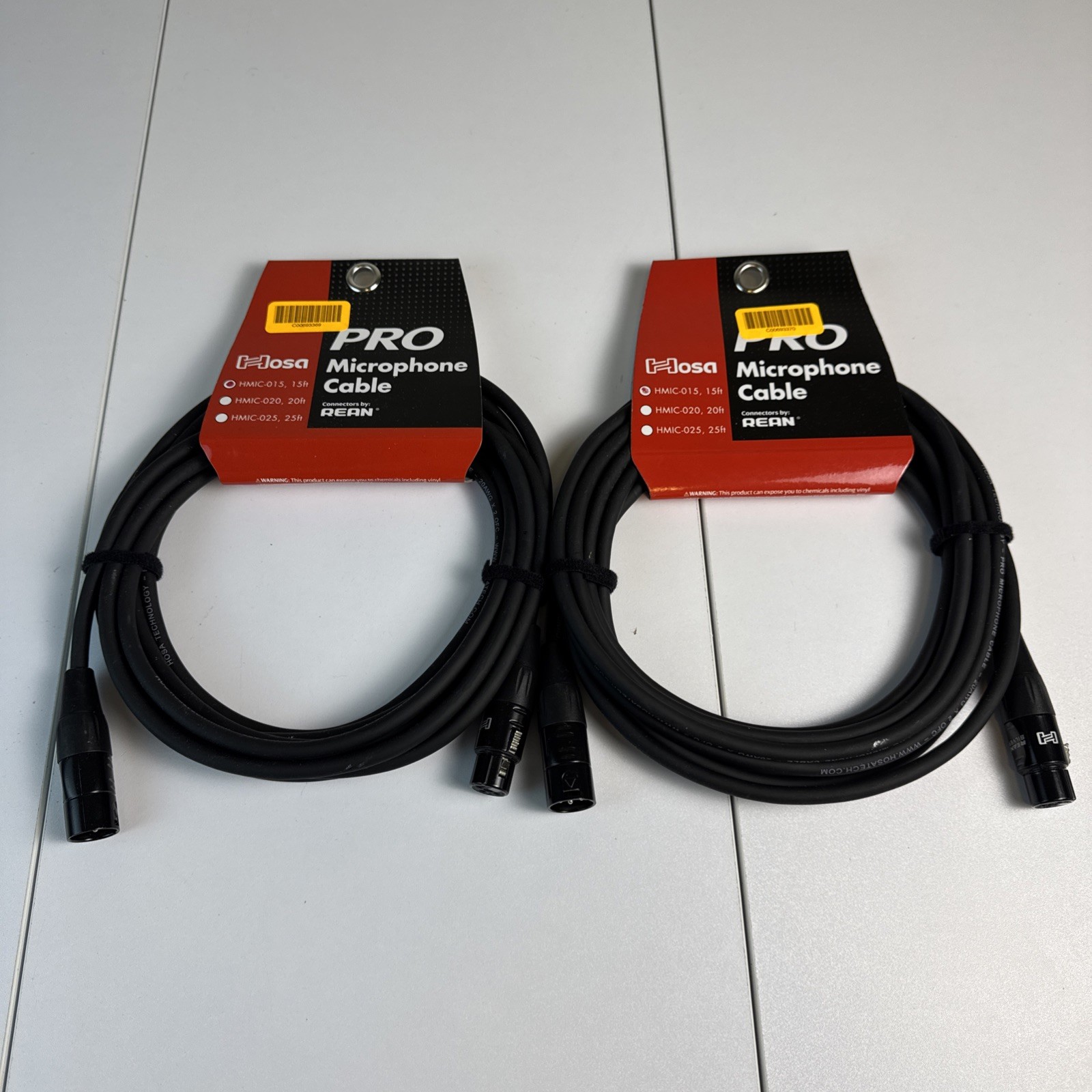 Hosa HMIC-015 Pro Microphone Cable - 15 foot 2 Pack Brand New Hosa HMIC-015 Pro Microphone Cable - 15 foot 2 Pack Brand New