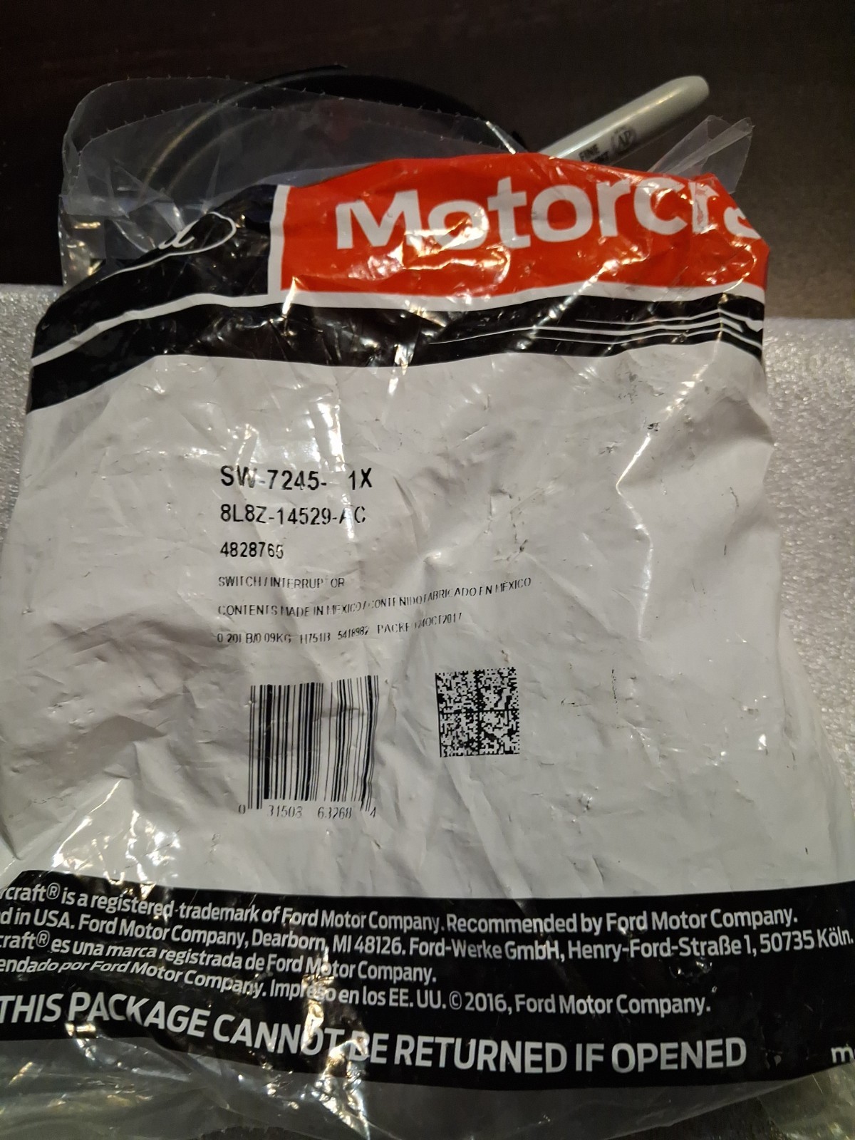 Genuine Ford Door Window Switch Motorcraft SW-7245 Genuine Ford Door Window Switch Motorcraft SW-7245