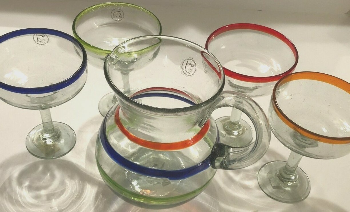 Vintage 80s 90s Amici Baja Collection Mexican Artisan Margarita Set New
