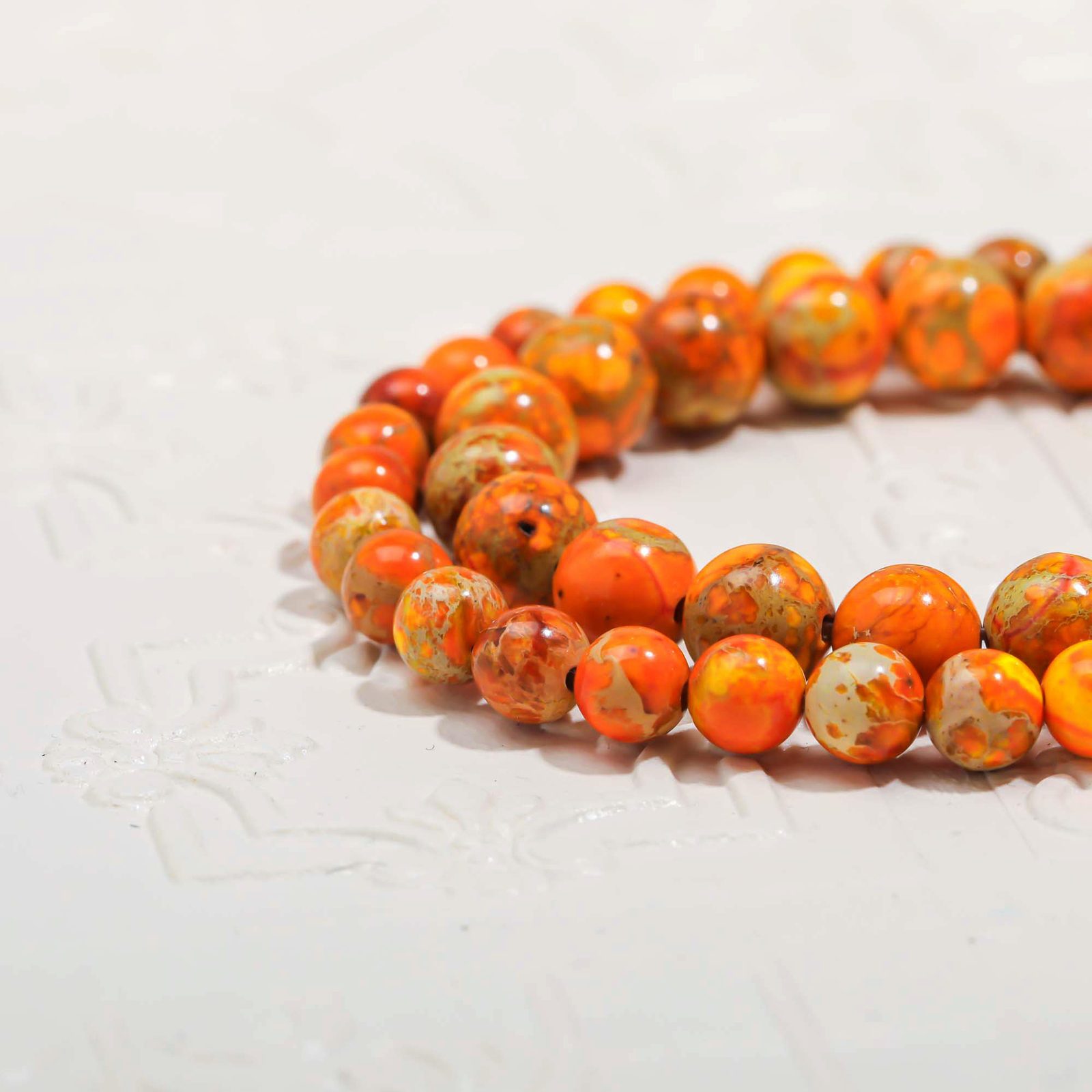 Handmade Orange Imperial Jasper 6mm Loose Beads DIY