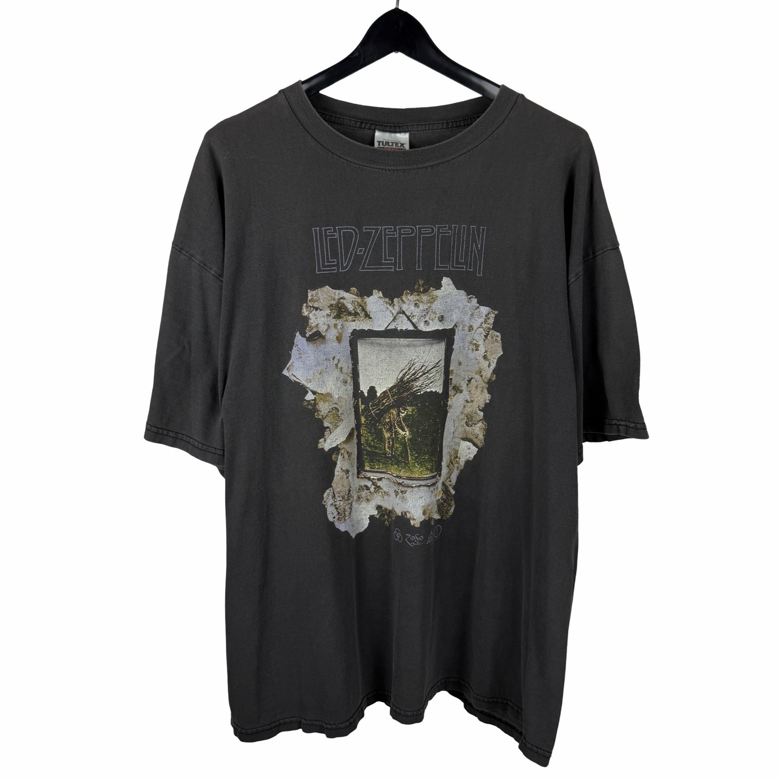 Vintage 1999 Led Zeppelin Zoso Faded Rock Band Album Music Shirt Size 2XL