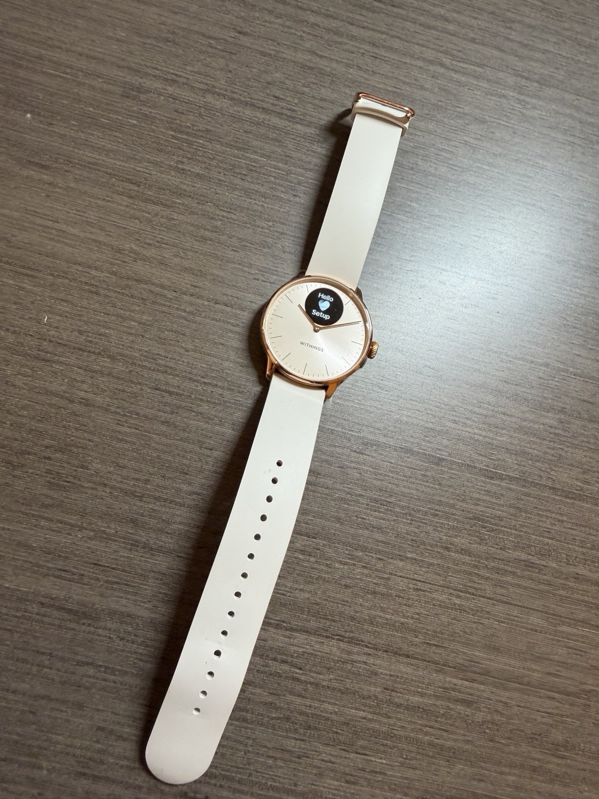 Withings ScanWatch Light Smartwatch Sand Rose Gold Health Tracking Excellent