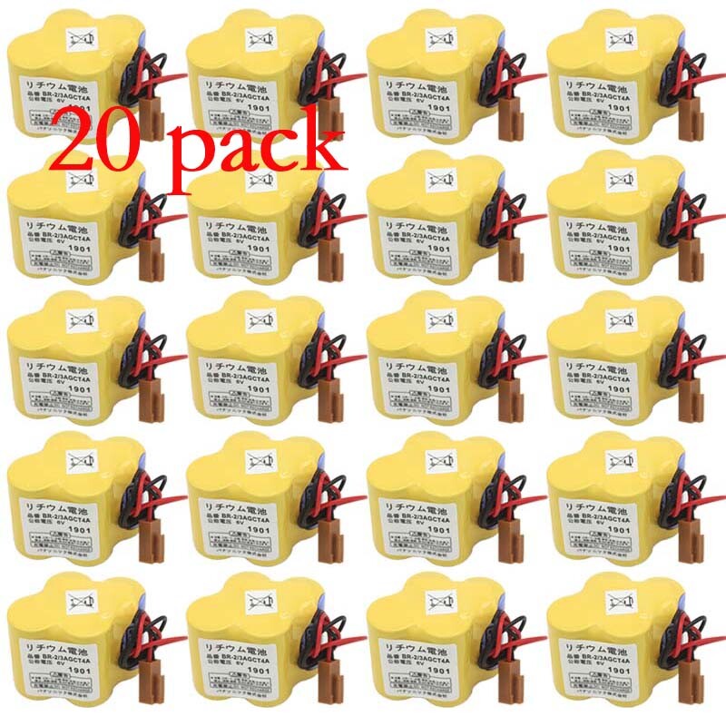 20X BR-2/3AGCT4A A98L-0031-0025 6V 4400mAh High Capacity Battery for Fanuc +Plug