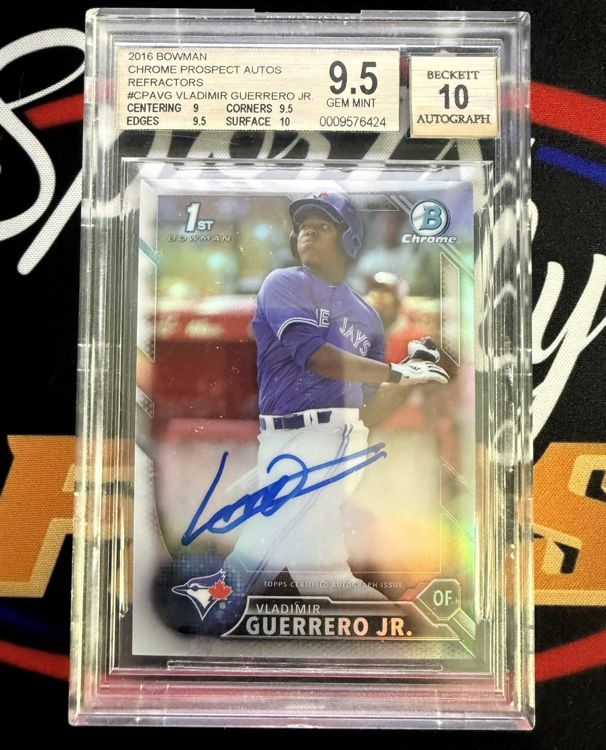 2016 Bowman Chrome Vladimir Guerrero Jr 1st Auto CPA-VGJ Refractor /499 BGS 9.5 2016 Bowman Chrome Vladimir Guerrero Jr 1st Auto CPA-VGJ Refractor /499 BGS 9.5