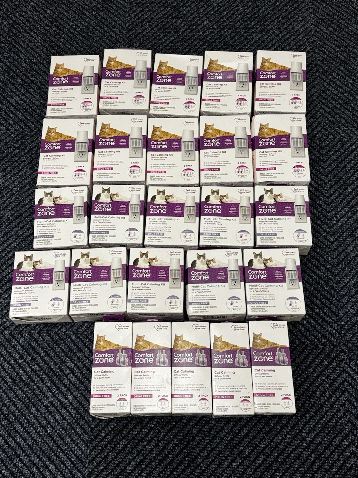 HUGE LOT 25  Comfort Zone Single & Multi-Cat Calming Diffusers Refills Kit  Cats