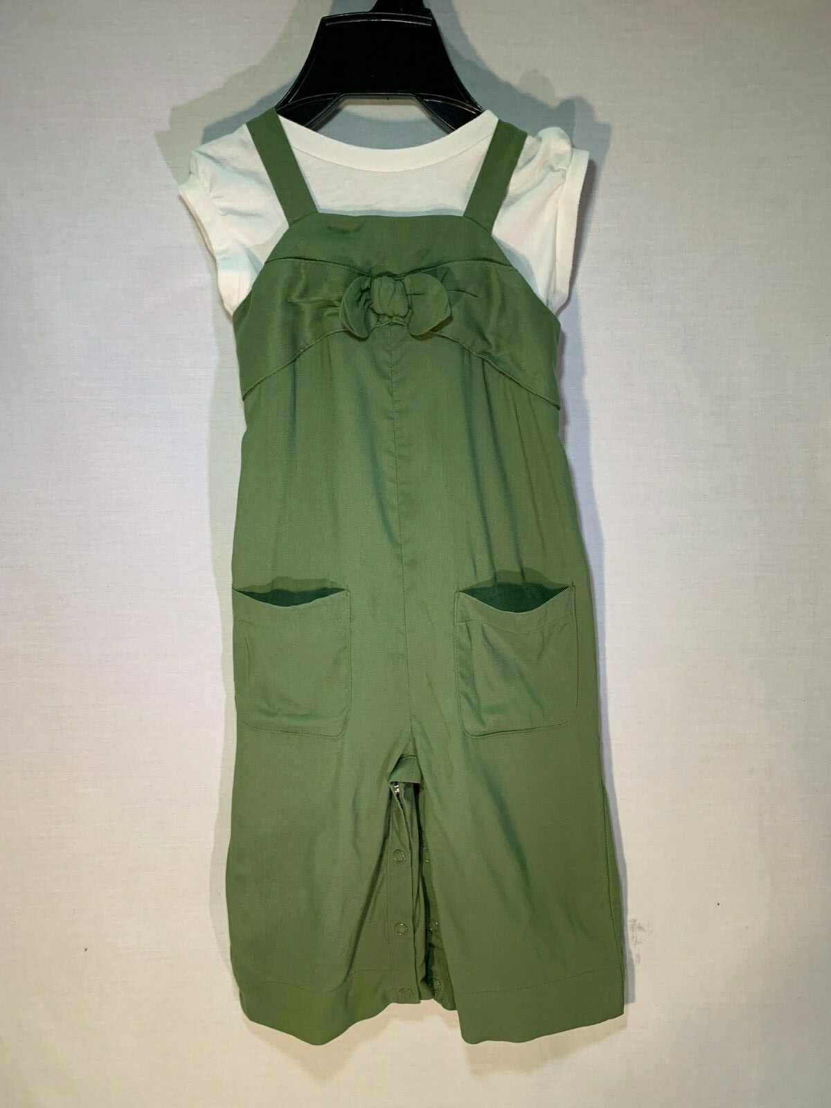 Genuine Kids Oshkosh B\'gosh Baby Green Overall White T-Shirt Set 18M Genuine Kids Oshkosh B\'gosh Baby Green Overall White T-Shirt Set 18M