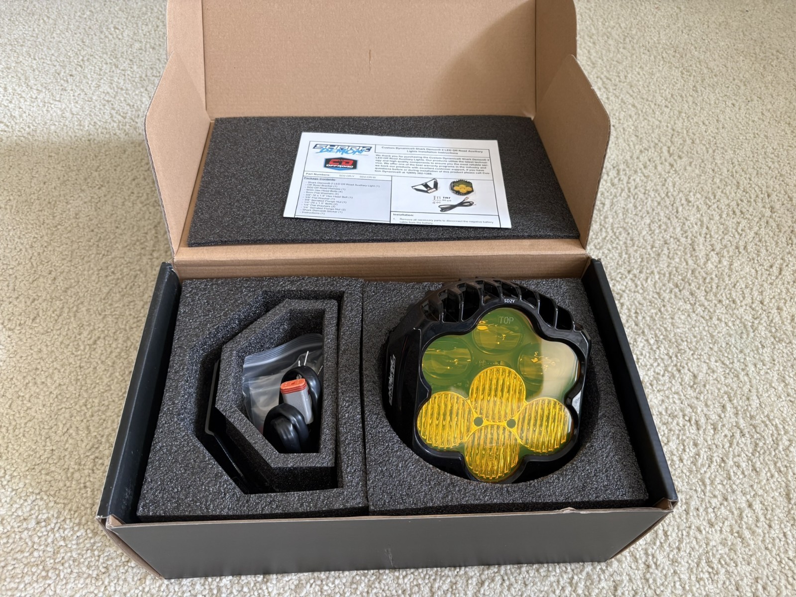 Custom Dynamics SD2-OR-Y Shark Demon 2 Offroad Auxiliary LED Selective Yellow