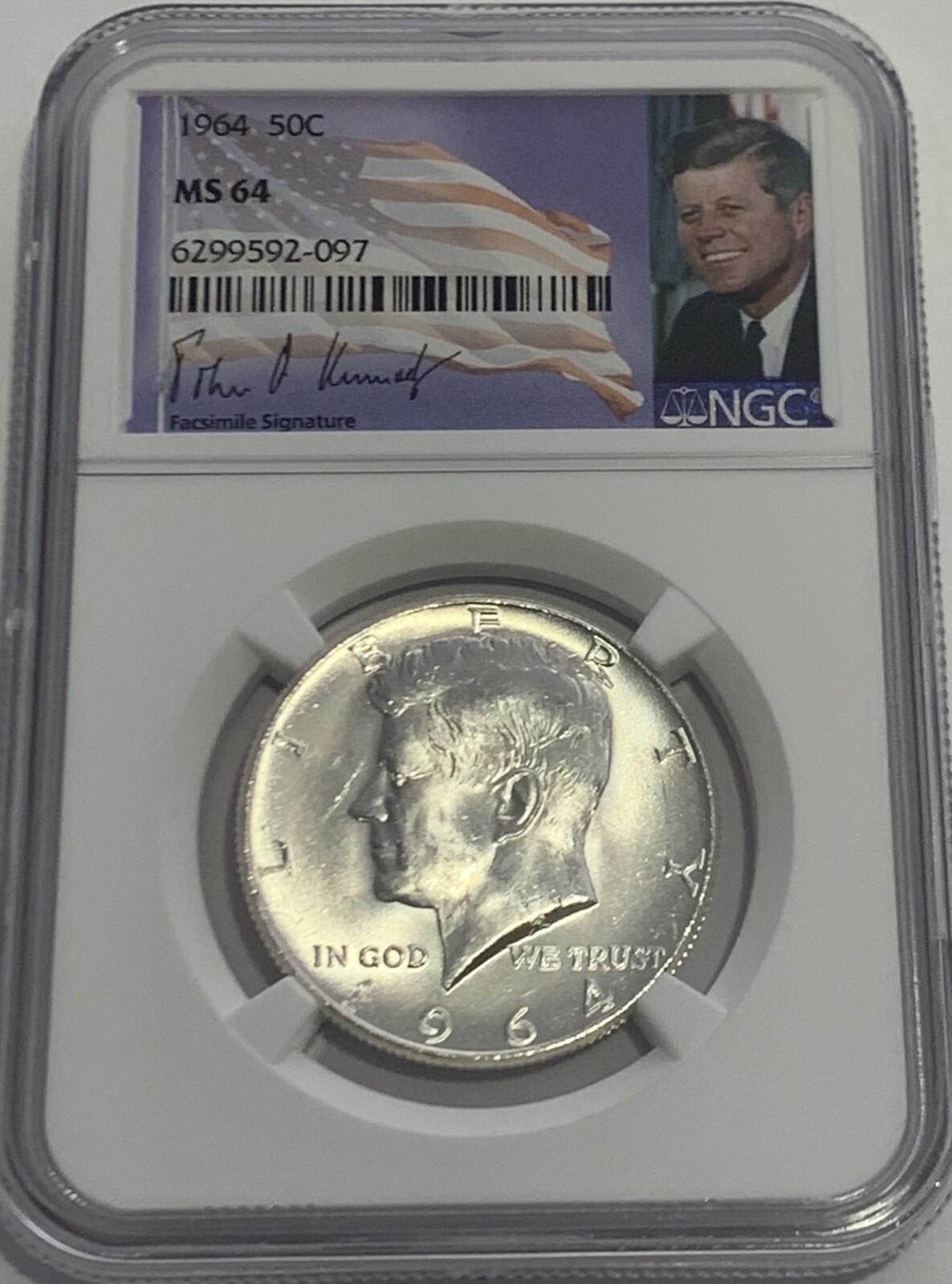 1964 P NGC MS64 Silver Kennedy Half Dollar First Year Issue JFK Coin Signature