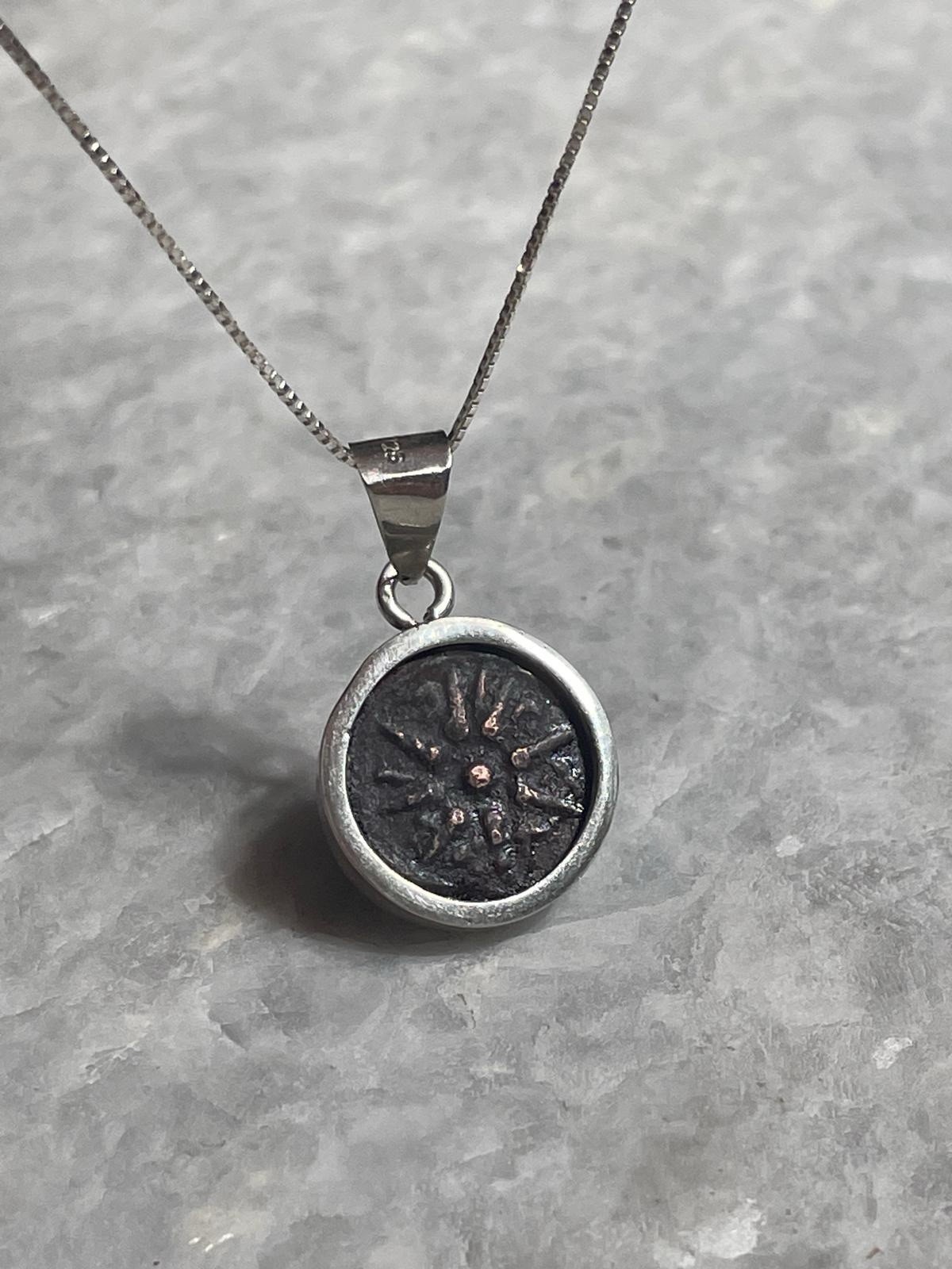 Authentic Widows Mite Coin Pendant, 925 Silver,  Ancient coin, Biblical Pendant