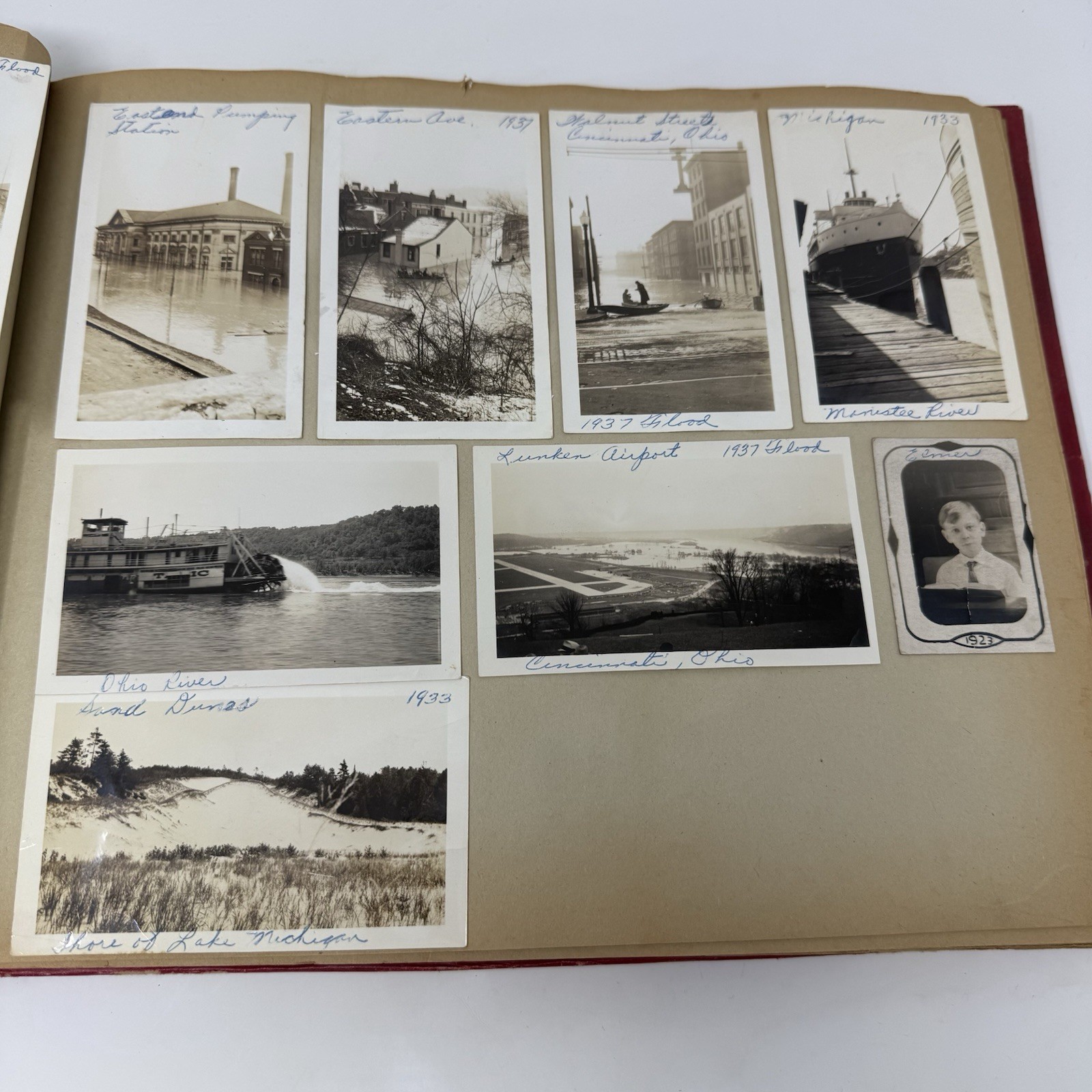 Vintage 1930s-70s Photo Album 1937 Cincinnati Flood 1948 Hurricane Photos
