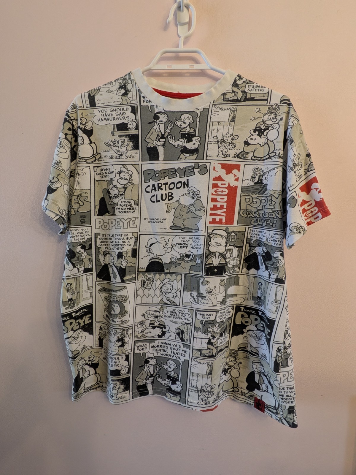 Popeye Trouble Maker T-Shirt Sz L Wimpy Bluto Short Sleeve Comic Strip B/w Popeye Trouble Maker T-Shirt Sz L Wimpy Bluto Short Sleeve Comic Strip B/w