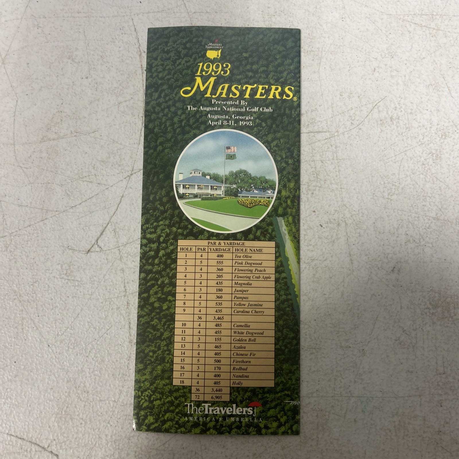 1993 Masters Yardage Guide Book Augusta National Golf Club 1993 Masters Yardage Guide Book Augusta National Golf Club