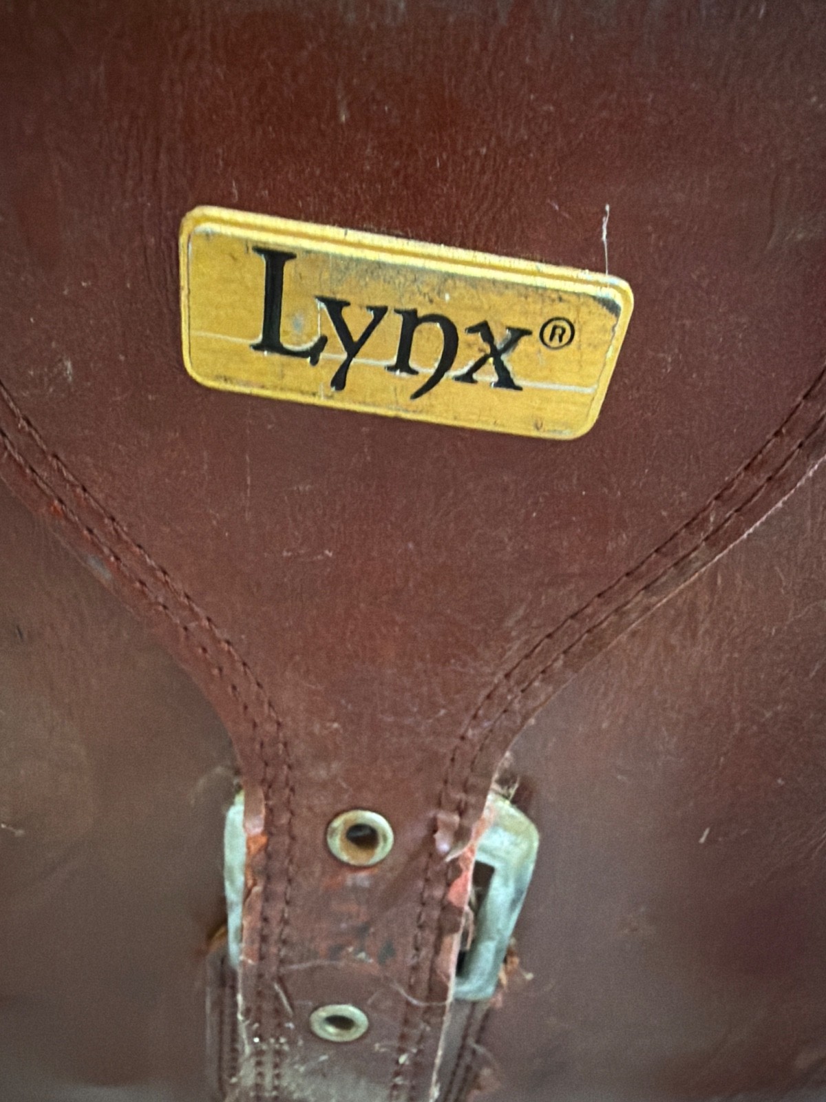 Rare LYNX Vintage Genuine Leather Suitcase Briefcase Travel Luggage 25x8x16 Inch