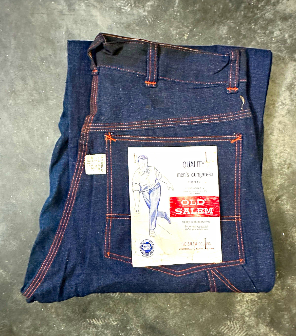 1950s/60’s Old Salem RARE Men’s Dark Wash Denim- NOS 1950s/60’s Old Salem RARE Men’s Dark Wash Denim- NOS