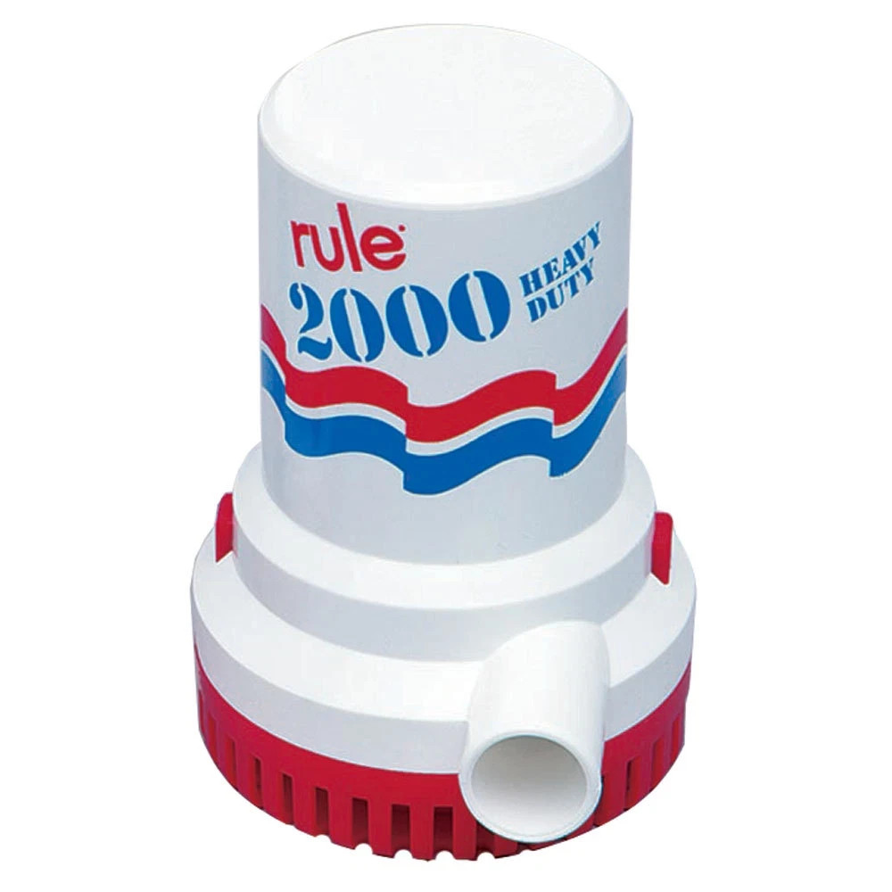 Rule 10 2000 GPH Boat Bilge Pump 12V Submersible Non-Automatic High Capacity NEW