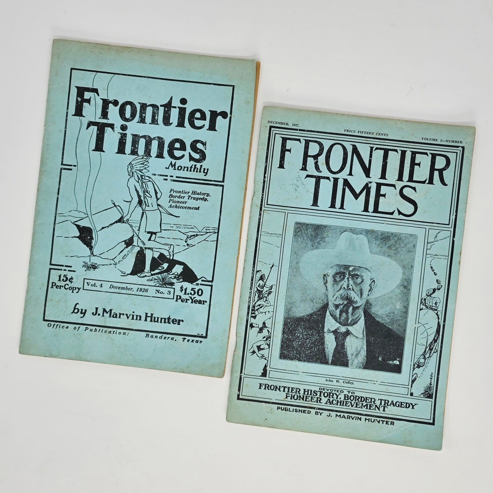 Frontier Times Magazine Lot 1926 1927 Texas History Pioneer Indian Fight Good