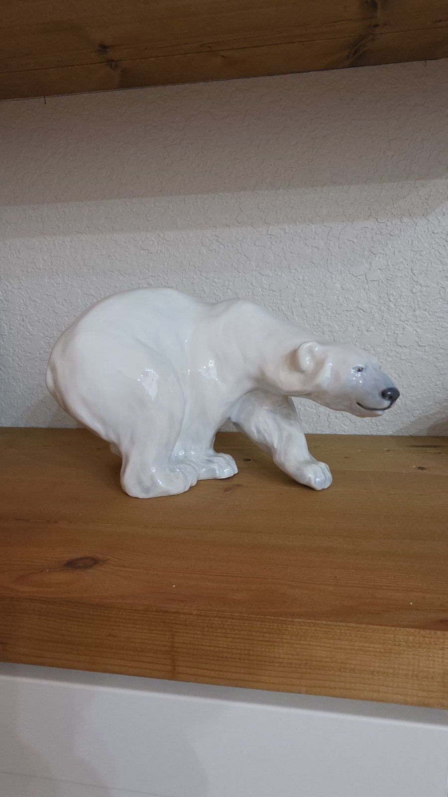 Royal Copenhagen #1137 Porcelain polar bear on the prowl designed by Knud Khyn 