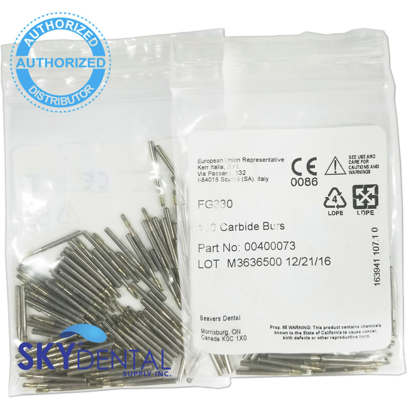 FG330 Kerr Carbide Burs Friction Grip up to 100x Bur 00400073