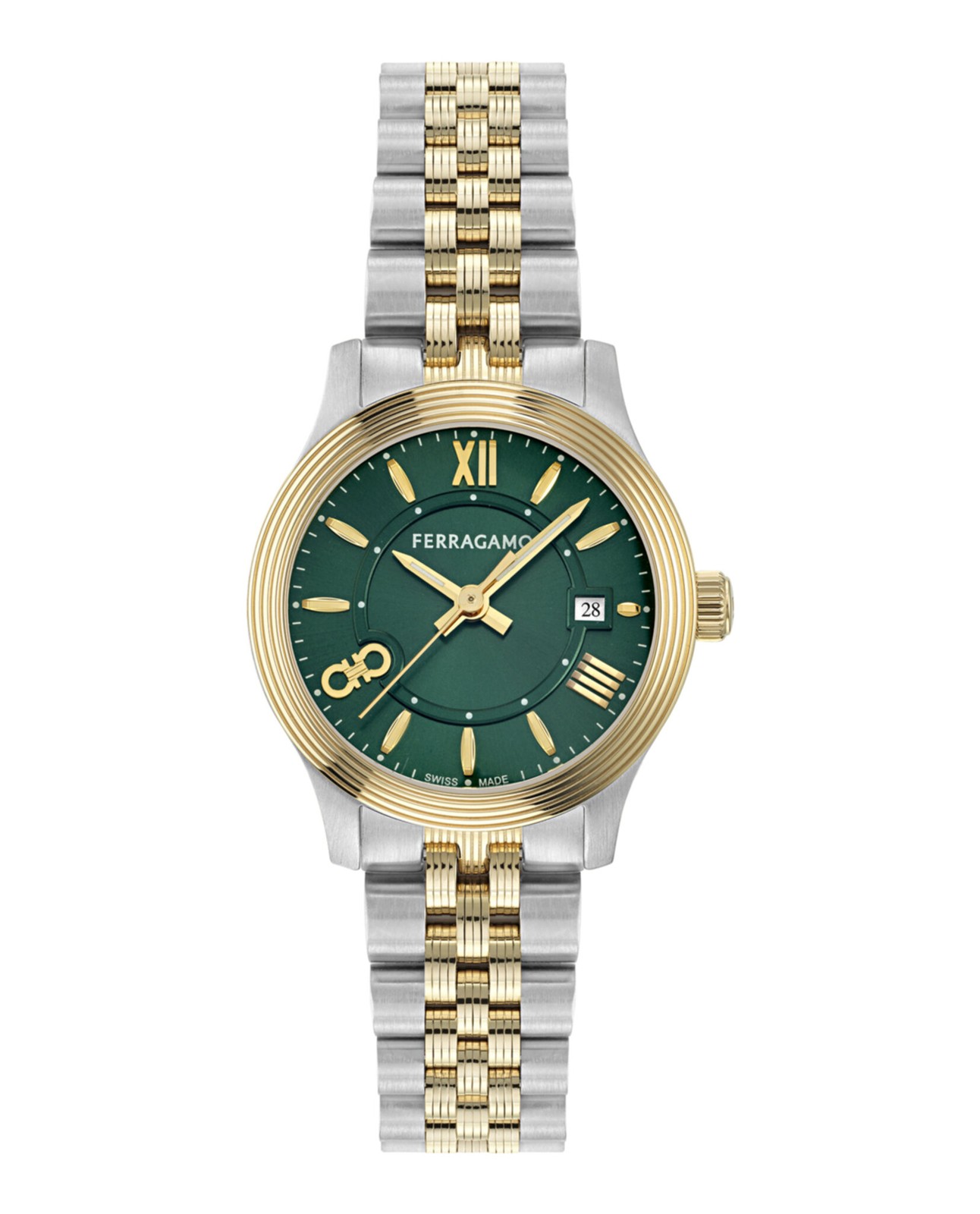 Ferragamo Womens  Two Tone 28mm Bracelet Fashion Watch