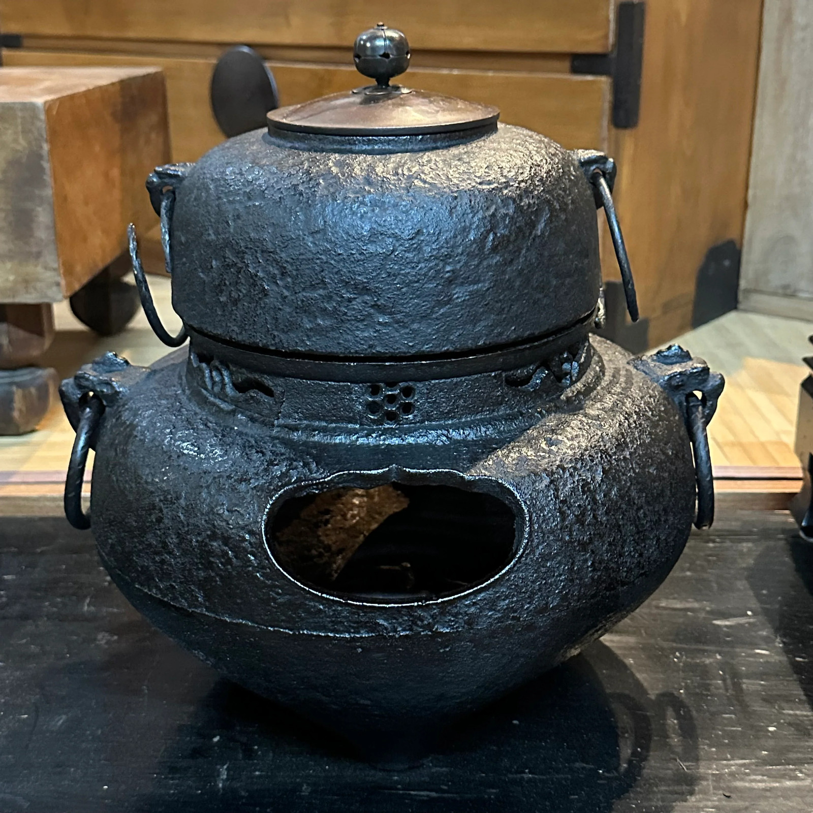 Antique Japanese c.1950's Cast Iron Tea Ceremony Furogama