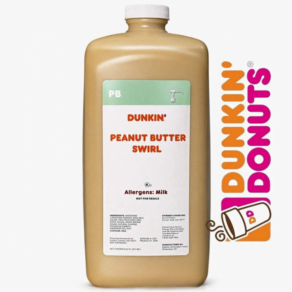 Dunkin' Peanut Butter Swirl **NOW DISCONTINUED** **PUMP INCLUDED** Dunkin' Peanut Butter Swirl **NOW DISCONTINUED** **PUMP INCLUDED**