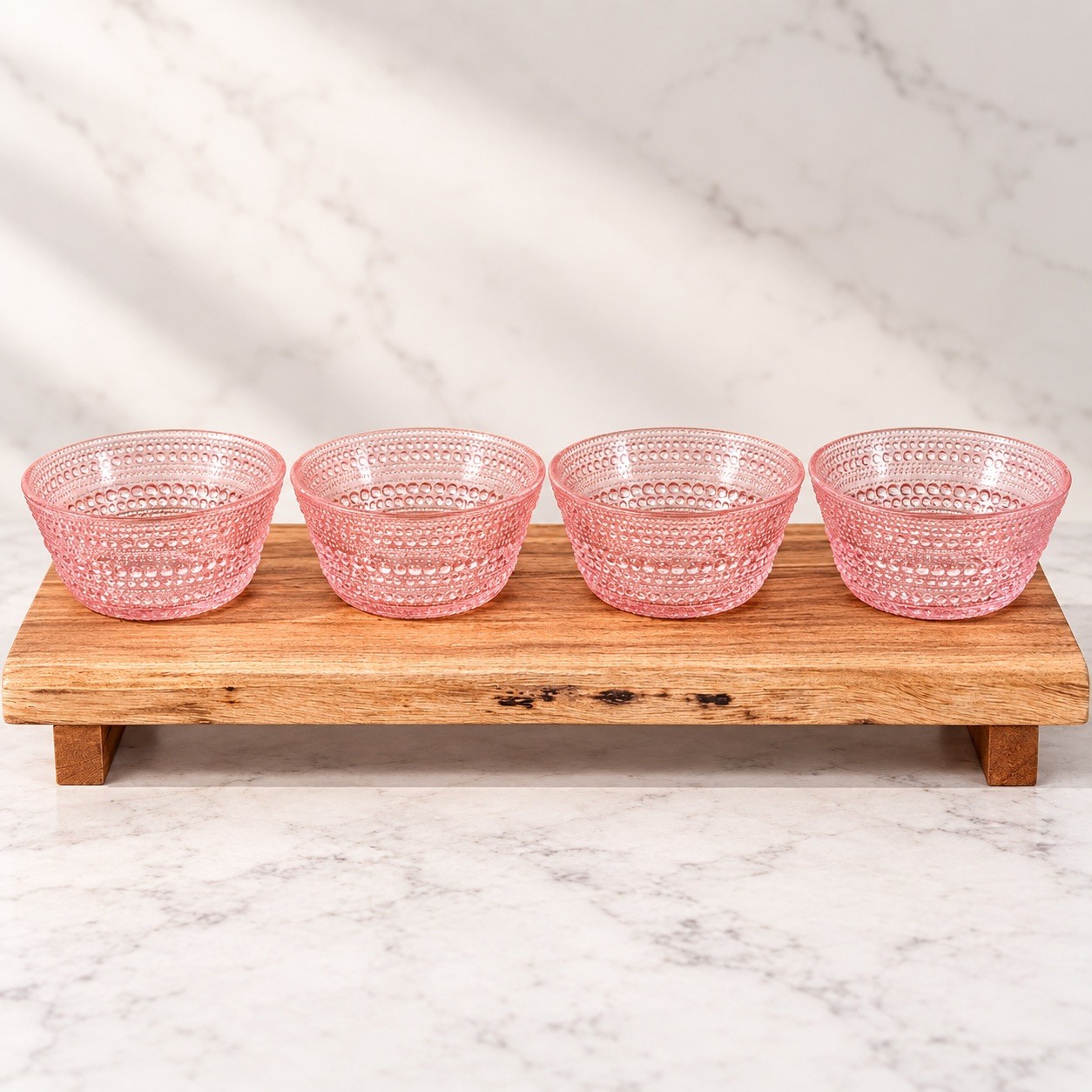 Vintage Iittala Kastehelmi Pink Glass Bowls Oiva Toikka Finland Dewdrop 4