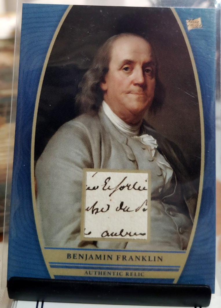 PIECES OF THE PAST BENJAMIN FRANKLIN VINTAGE HANDWRITTEN RELIC PIECES OF THE PAST BENJAMIN FRANKLIN VINTAGE HANDWRITTEN RELIC