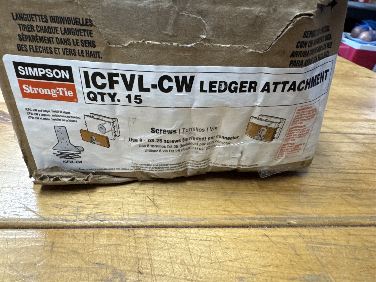 Simpson Strong-Tie ICFVL-CW To Connect Ledger To ICFVL. 15 Pk - OPEN BOX QTY 14