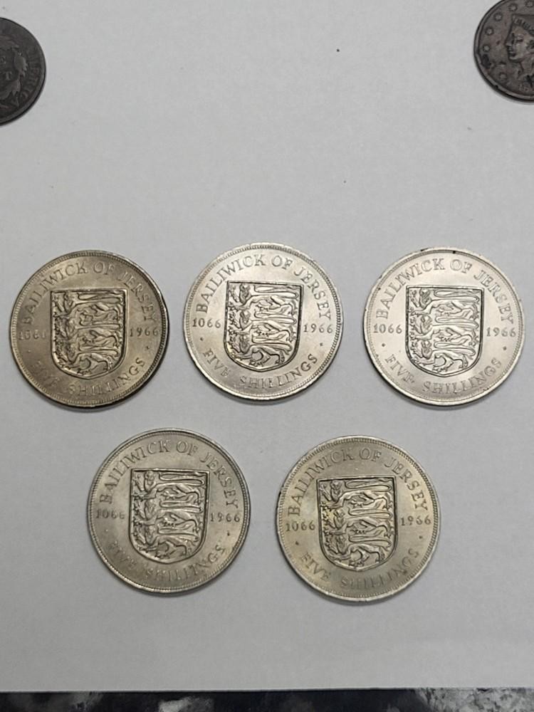JERSEY 1966 UNCIRCULATED Five Shillings 900 years since Norman Conquest 1 COIN JERSEY 1966 UNCIRCULATED Five Shillings 900 years since Norman Conquest 1 COIN