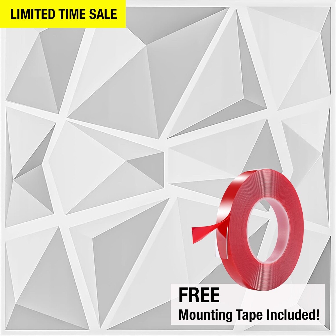 White 3D Wall Panels PVC Peel & Stick - 12 Pack 19.7\ White 3D Wall Panels PVC Peel & Stick - 12 Pack 19.7\