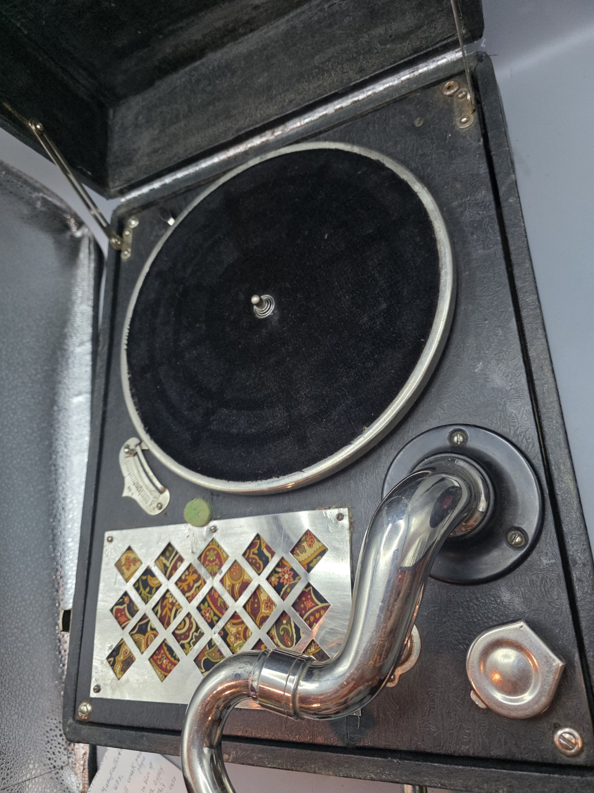 Vintage 1920s Heineman Flyer Portable Suitcase Gramophone Record Player...