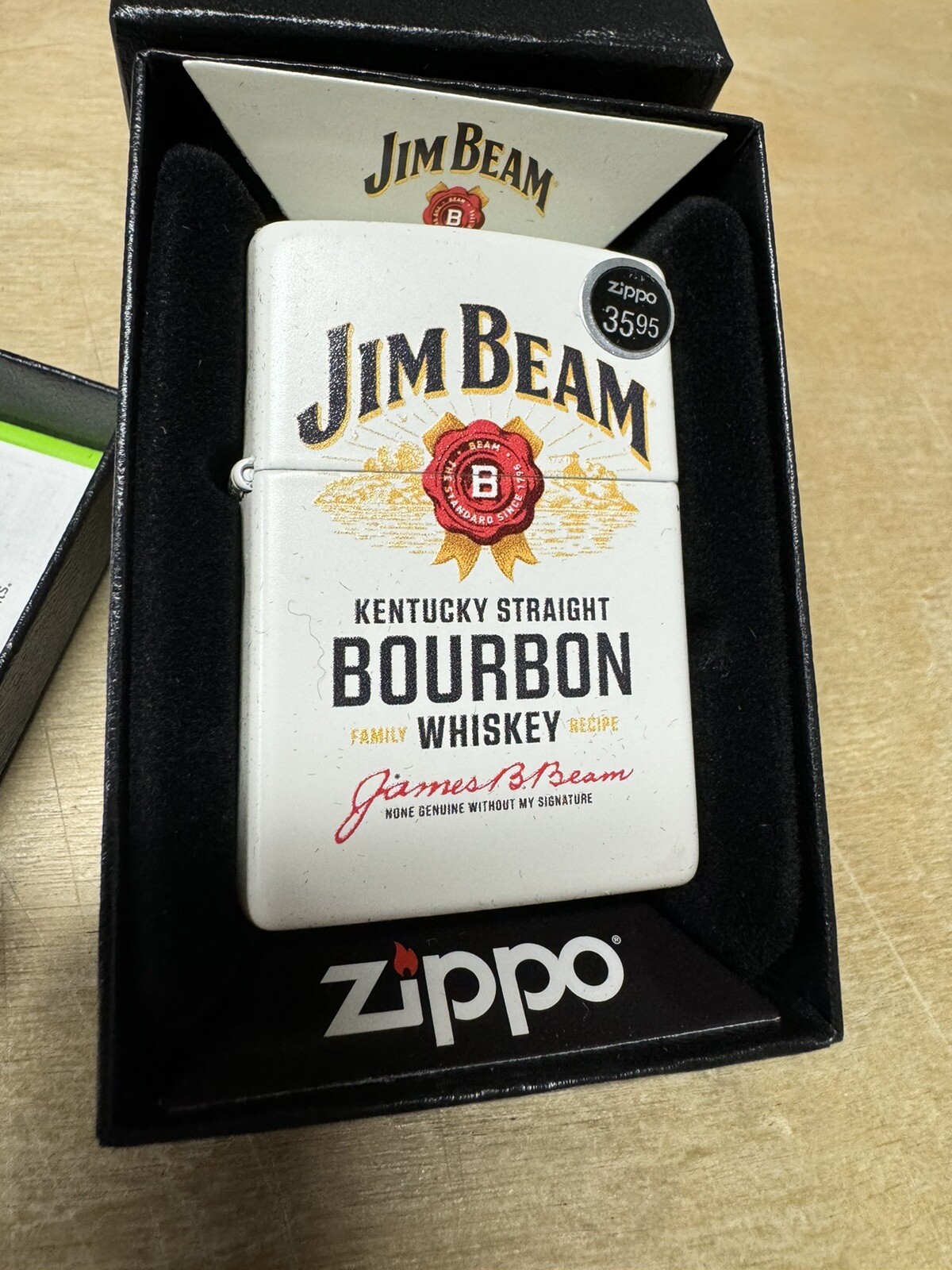 Zippo Jim Beam Whiskey Logo Lighter 48317 - White - New Zippo Jim Beam Whiskey Logo Lighter 48317 - White - New