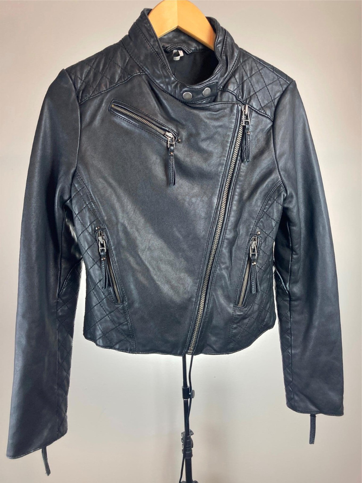 IRO Womens Black Moto Leather Jacket 2 / Small IRO Womens Black Moto Leather Jacket 2 / Small