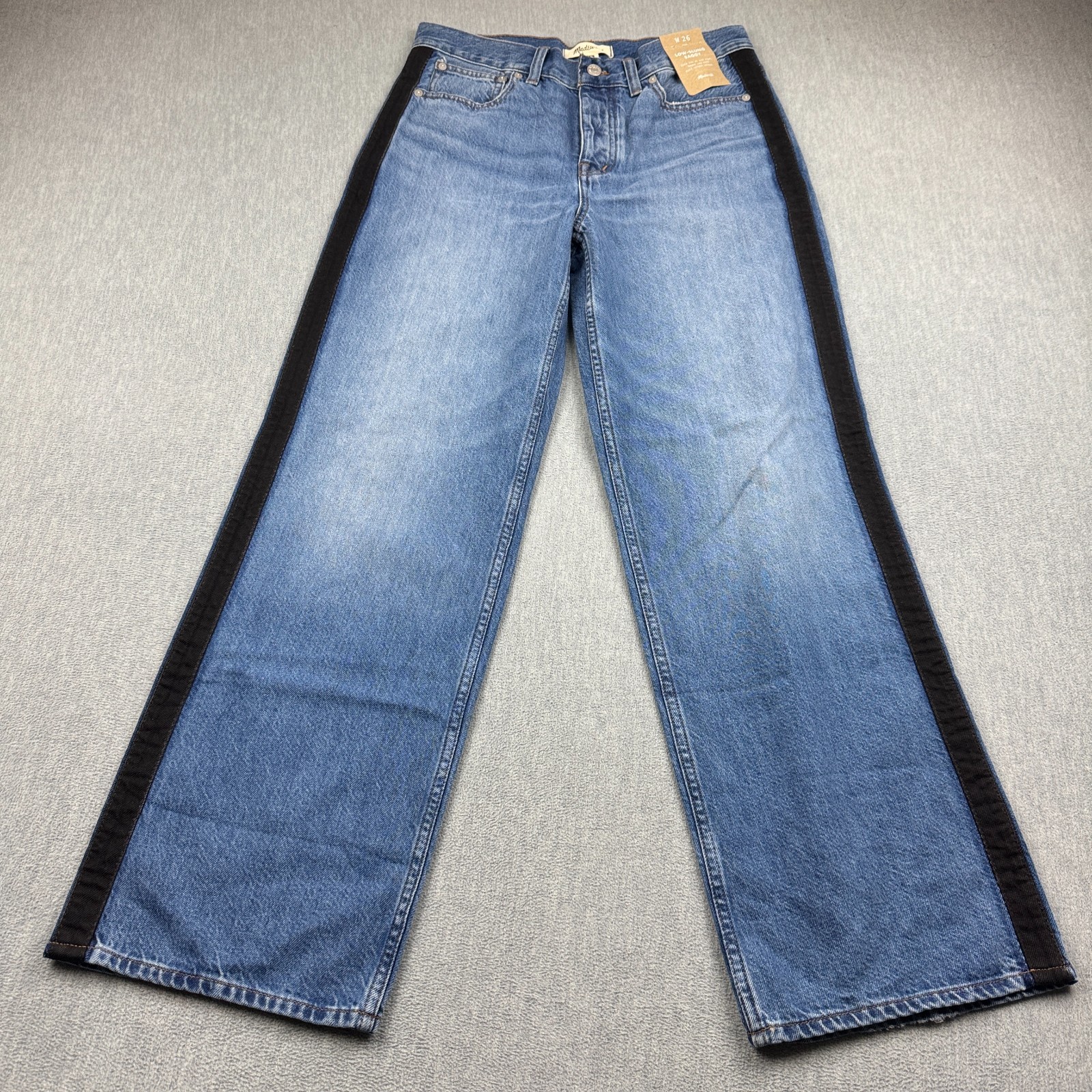 Madewell Jeans Womens 30x30 Blue Low Slung Baggy High Rise Wash Rigid Pants NWT