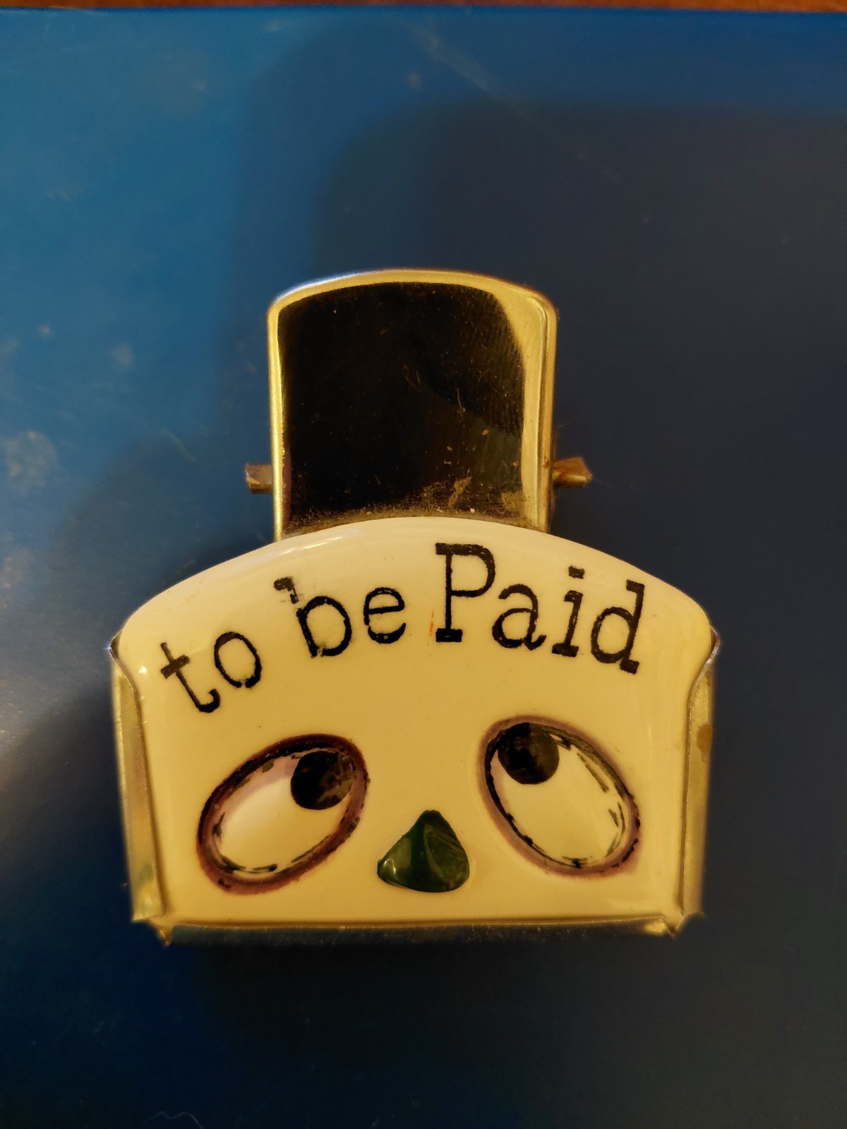Holt Howard MCM Vintage Crazy Clip “To Be Paid “ Ceramic And Chrome Rare Htf 