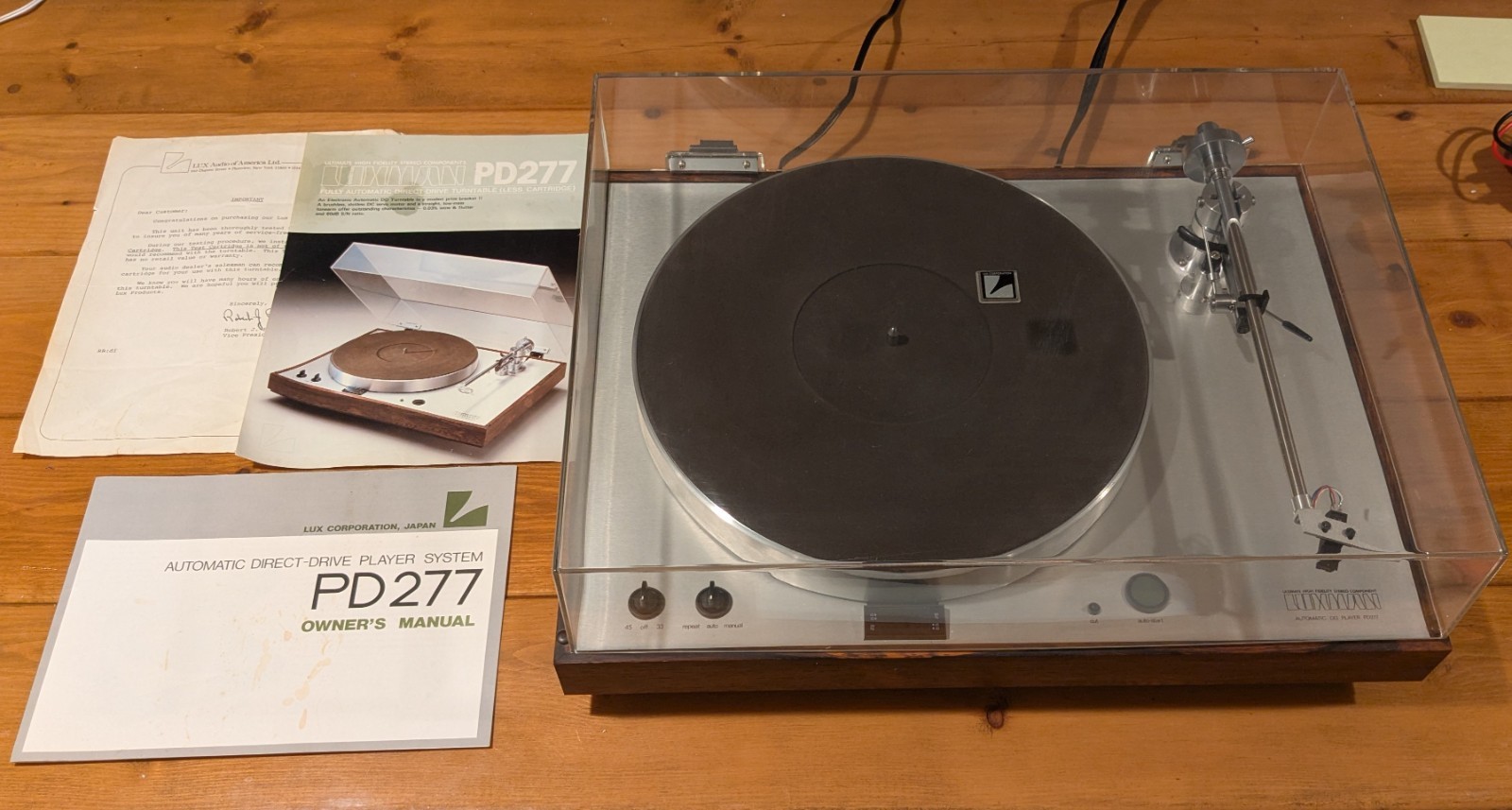 Rare LUXMAN PD277 Turntable CIB Matching Double Box Manuals TIME CAPSULE