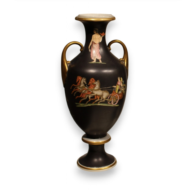 Antique 19th Century English Etruscan Neoclassical Porcelain Rare Gilt Vase