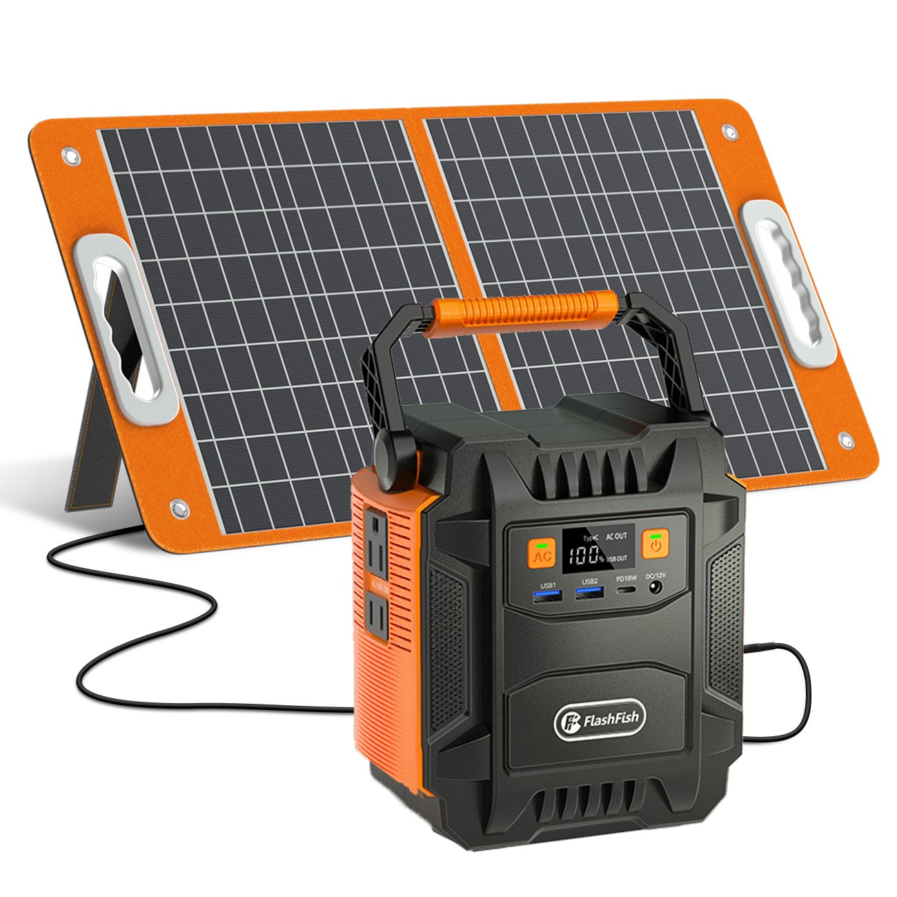 FlashFish 200W Solar Generator 172.8Wh Optional With Solar Panel 60W for Camping