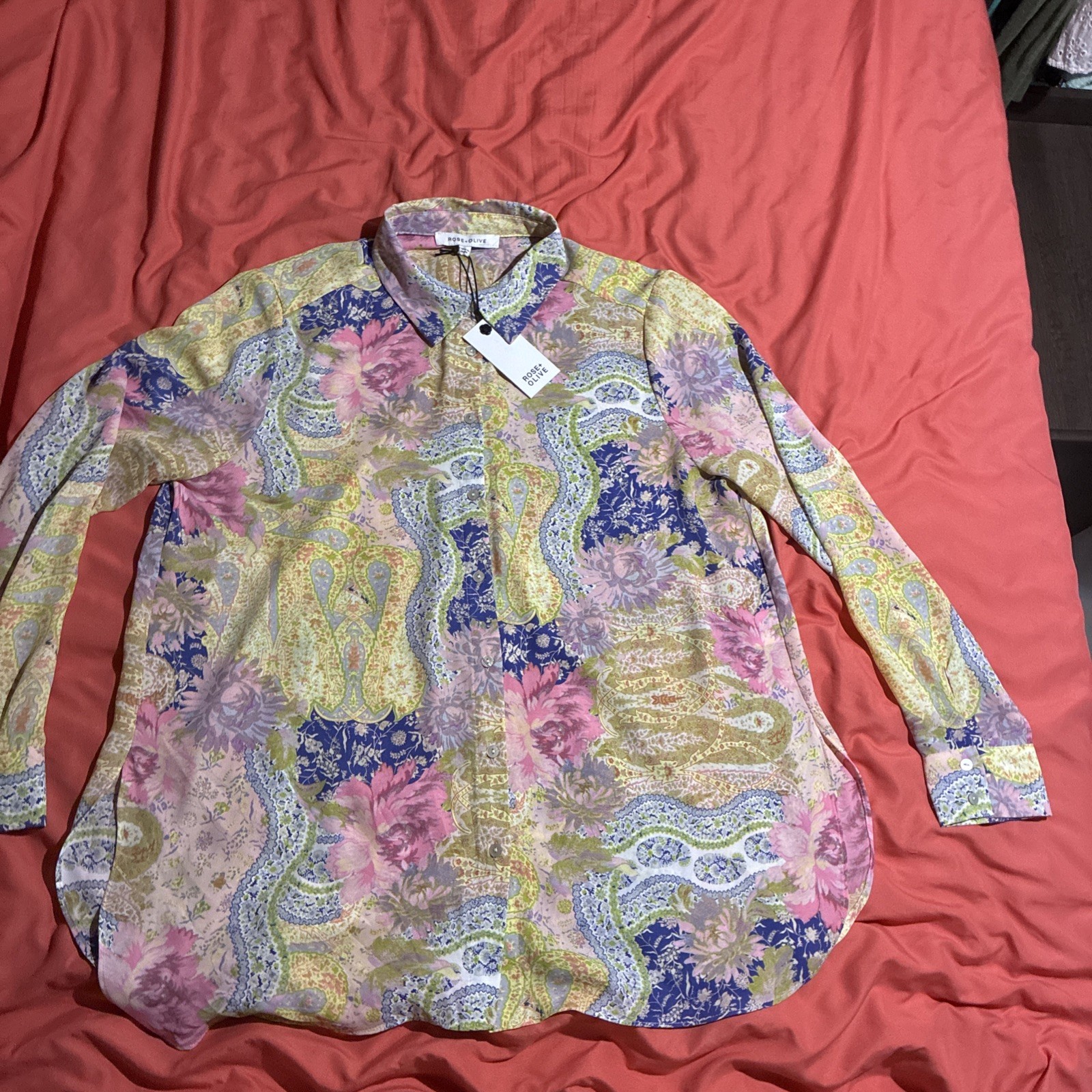 Rose&olive Top Blouse Women S Patchwork Floral Cottage Romantic Feminine New
