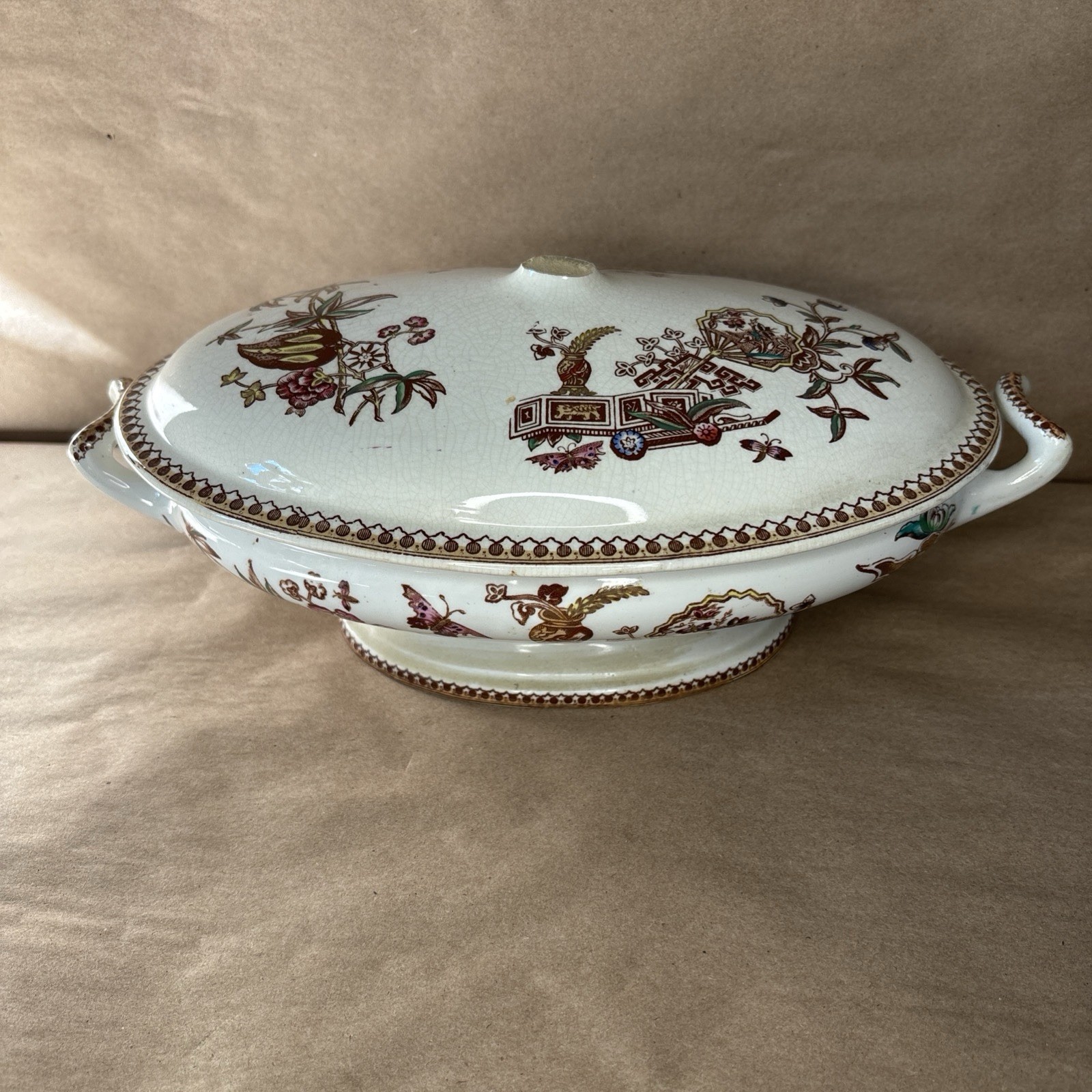 Antique T. Elsmore & Son BROWN TRANSFER AESTHETIC 10\