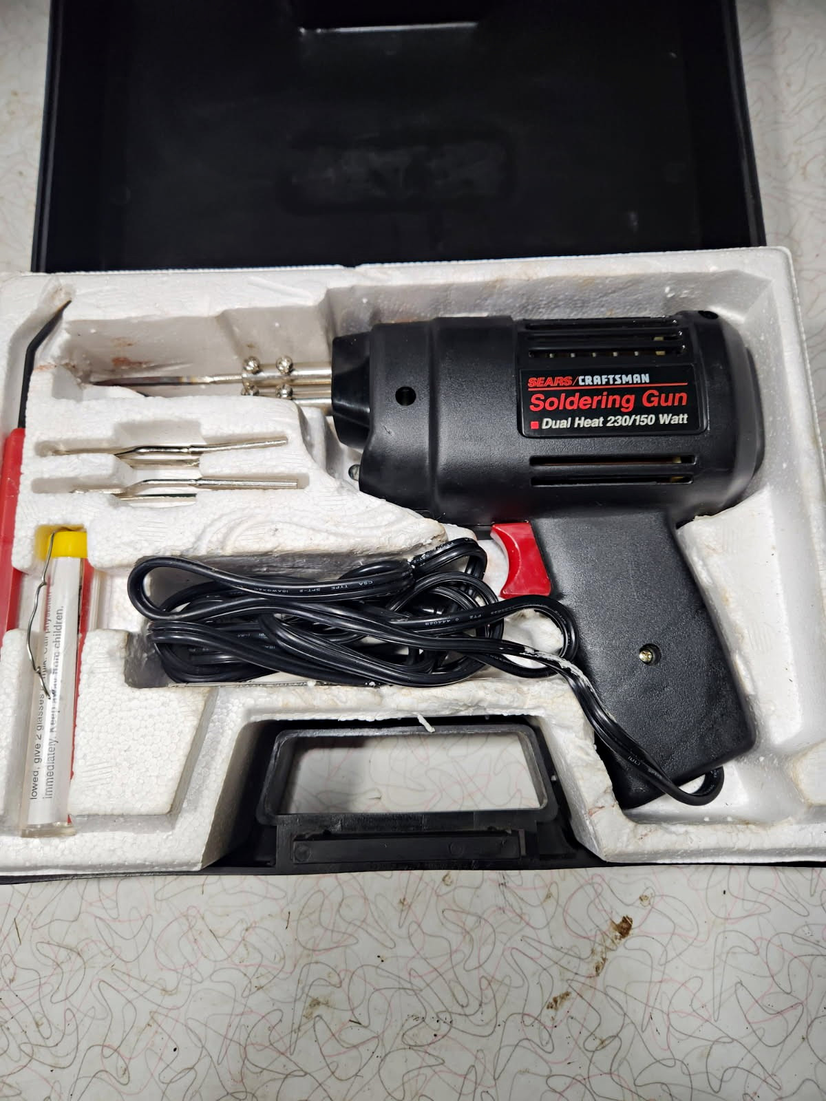 Vintage Sears Craftsman 954046 Dual Heat 230/150W Soldering Gun Kit TESTED