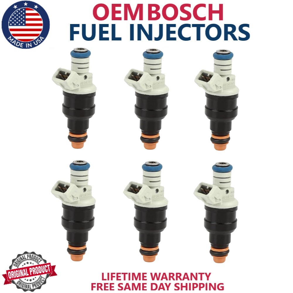6x Bosch Fuel Injectors Fits 1990 1991 Ford E-250 Econoline Club Wagon 4.9L I6